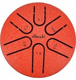 AMAHI UKULELES 3" Steel Tongue Drum Red