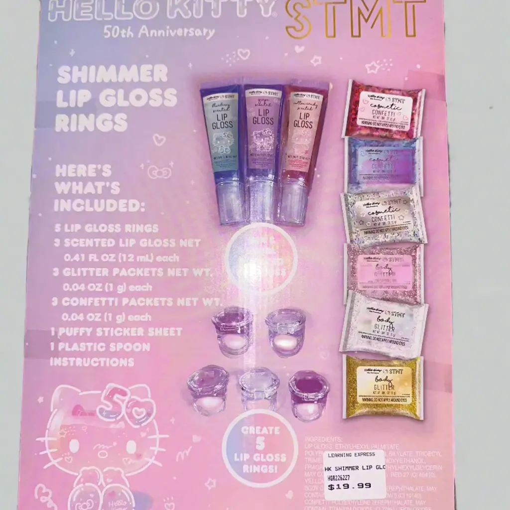 US TOY Hello Kitty 50th Shimmer Lip Gloss Rings