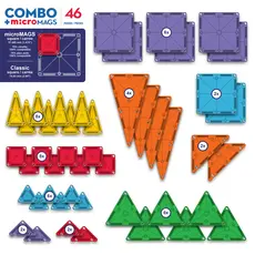 VALTECH Magna-Tiles +microMAGS Combo 46-Piece Set