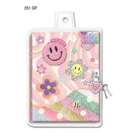 HOT FOCUS Groovy Flower Diary w/ Lock & Keys