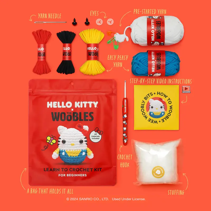 The Woobles Hello Kitty Beginner Crochet Kit