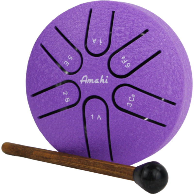 AMAHI UKULELES 3" Steel Tongue Drum Purple