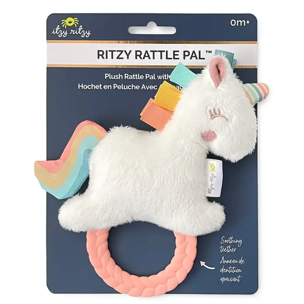 ITZY RITZY Unicorn Ritzy Rattle Pal™ Plush Rattle Pal w/ Teether