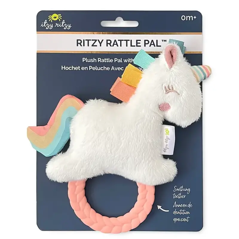 ITZY RITZY Unicorn Ritzy Rattle Pal™ Plush Rattle Pal w/ Teether