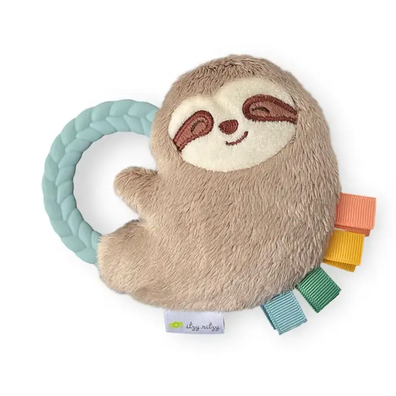 ITZY RITZY Sloth Ritzy Rattle Pal Plush Rattle Pal w/ Teether