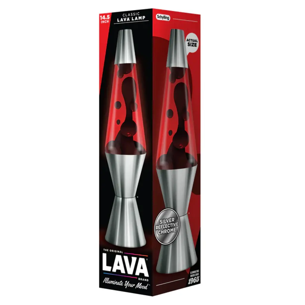 SCHYLLING Lava Lamp14.5" Chrome Plated Crimson