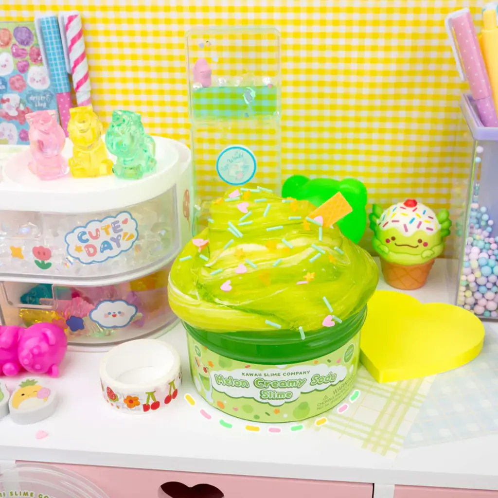KAWAII SLIME COMPANY Melon Creamy Soda 2 Slimes in 1
