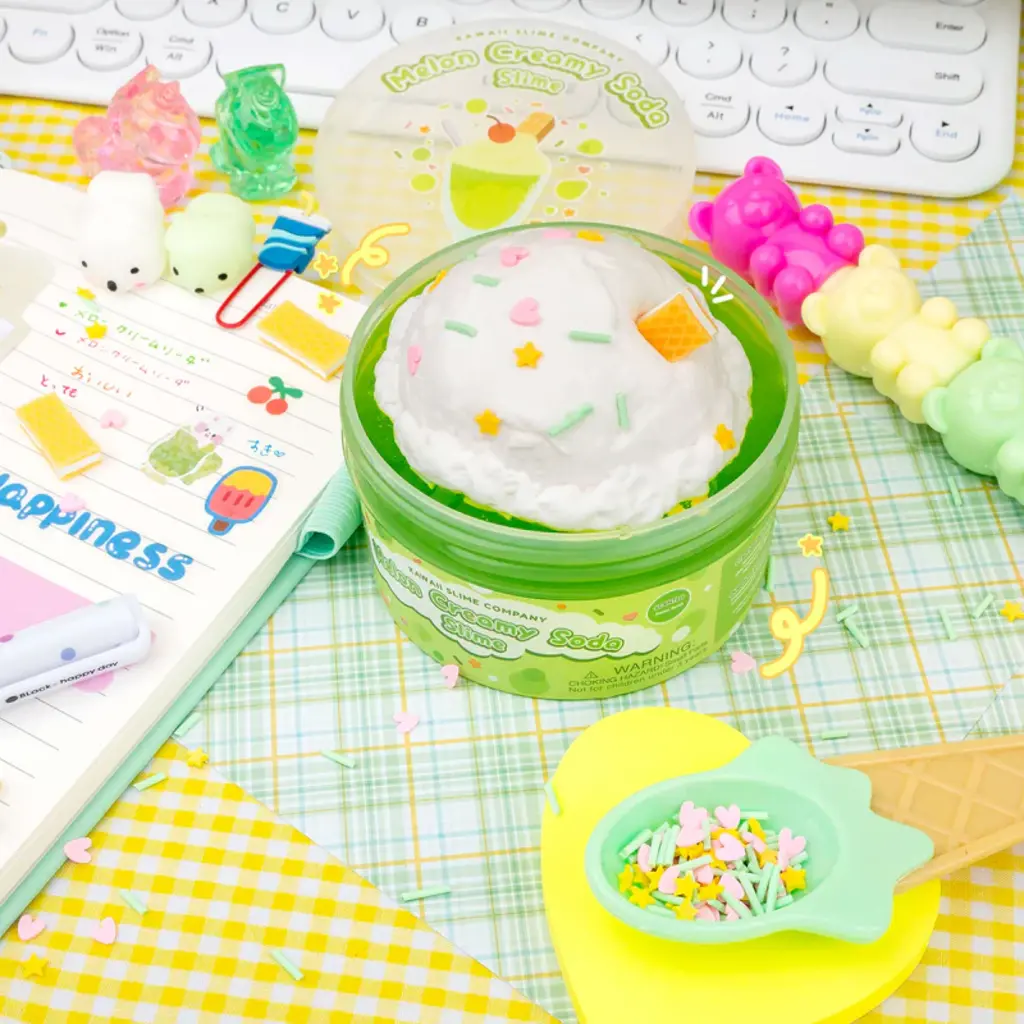 KAWAII SLIME COMPANY Melon Creamy Soda 2 Slimes in 1