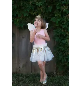 CREATIVE EDUCATION Gracious Gold Sequins Skirt, Wings, & Wand Size 4