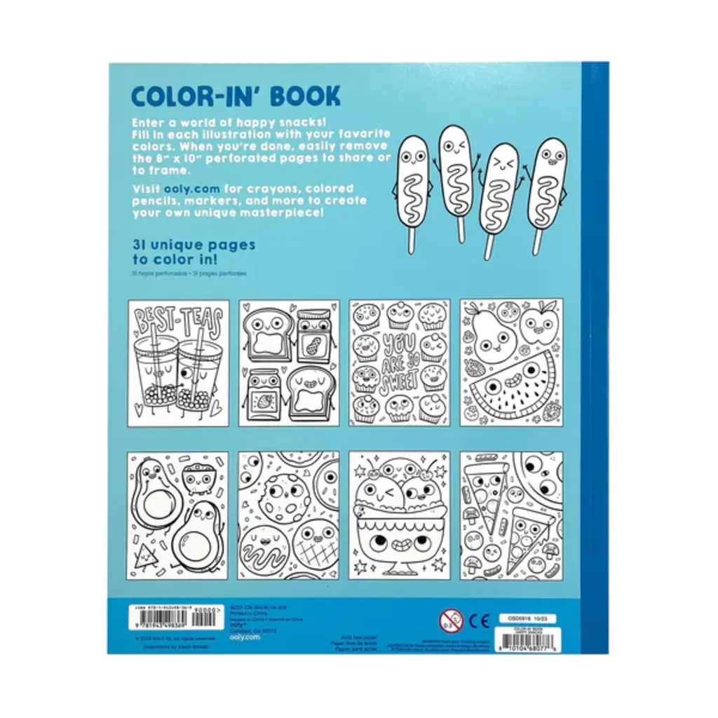 OOLY Happy Snacks Coloring Book