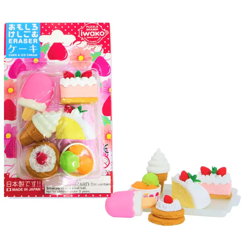BC USA Iwako Cake Eraser Blister Pack