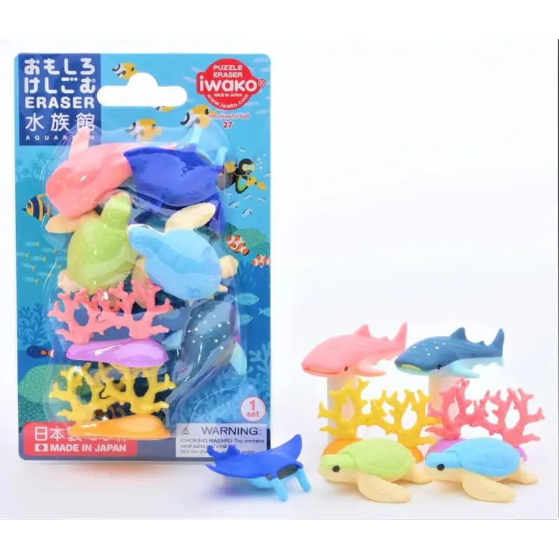 BC USA Iwako Aquarium Erasers Blister Pack