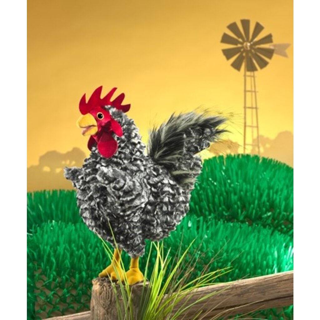 FOLKMANIS Barred Rock Rooster Puppet