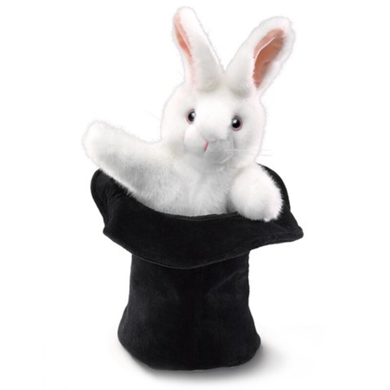 FOLKMANIS Rabbit in Hat Puppet