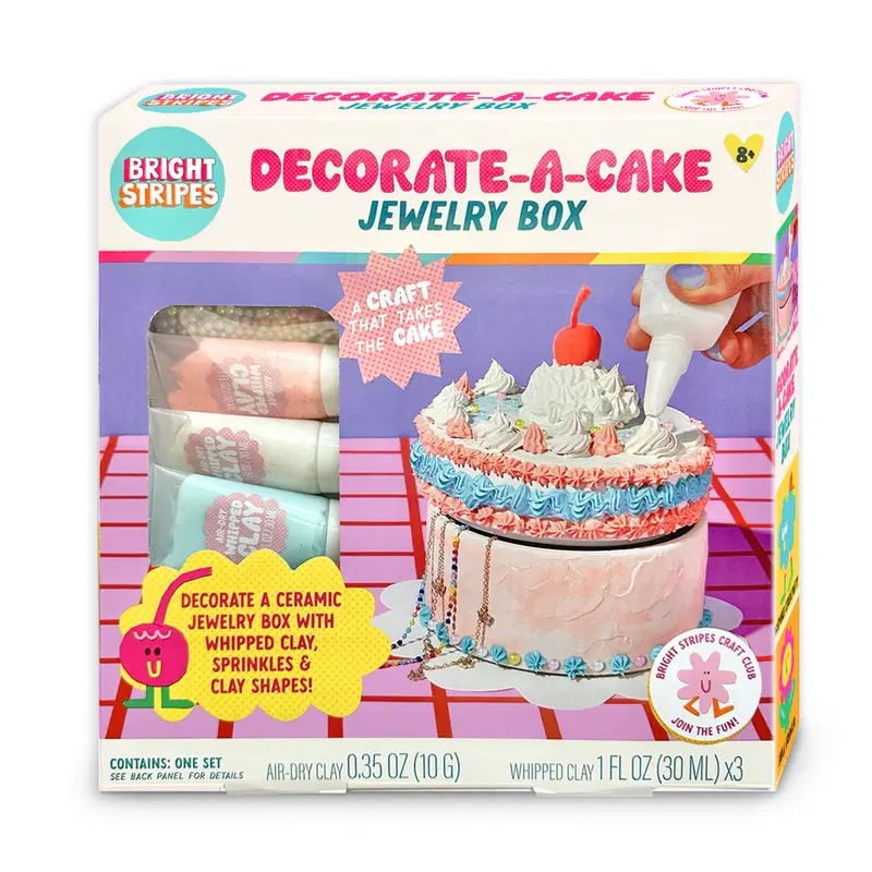 BRIGHT STRIPES Decorate-a-Cake Jewelry Box