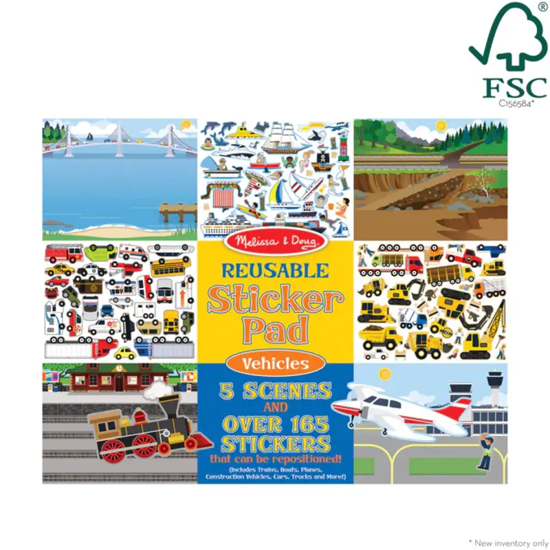 MELISSA & DOUG Vehicle Reusable Sticker Pad