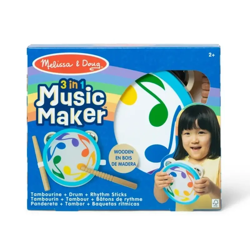 MELISSA & DOUG 3 in 1 Wooden Music Maker