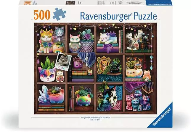 Cubby Cats and Succulents 500 PC Puzzle