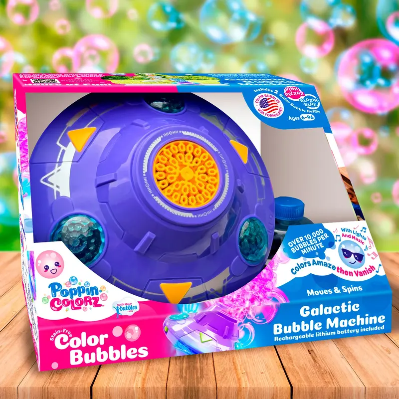 SOUTH BEACH BUBBLES PoppinColorz Galactic Color Bubble Machine