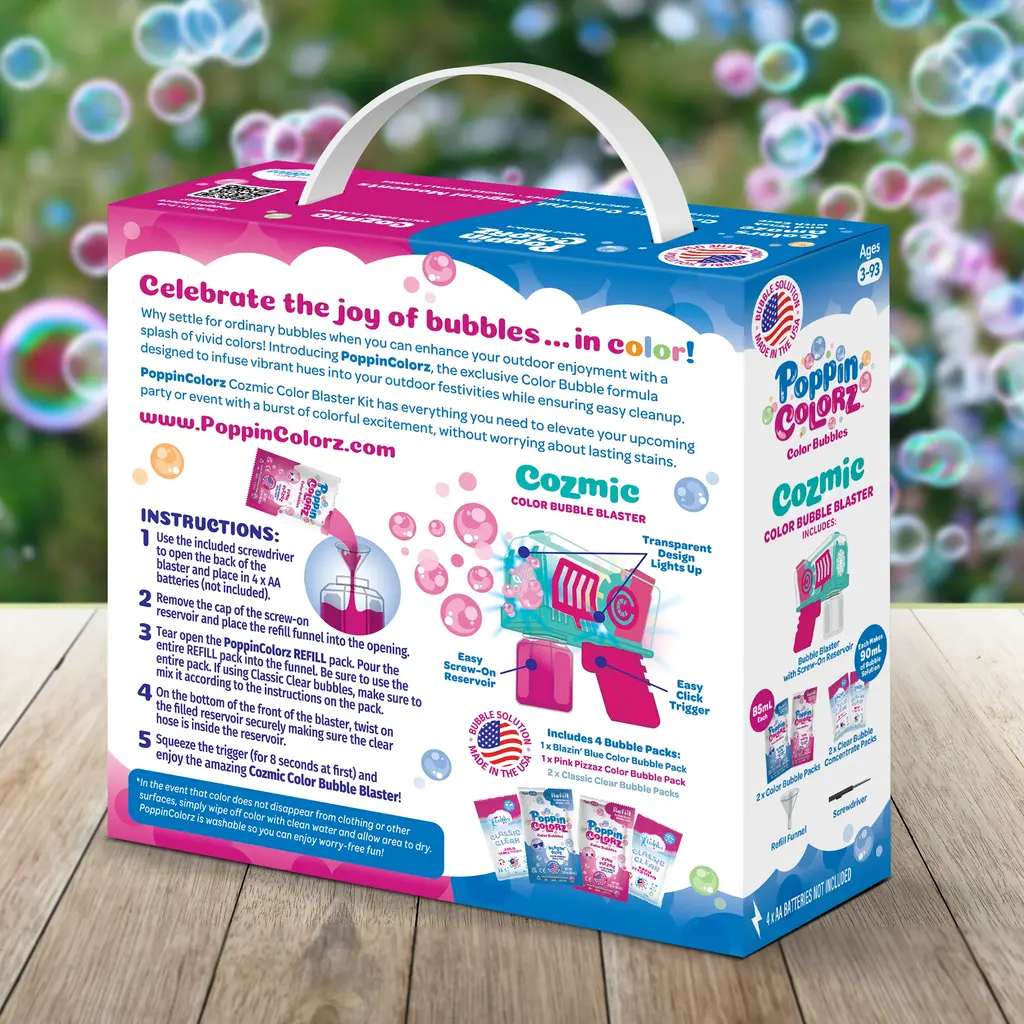SOUTH BEACH BUBBLES PoppinColorz Cozmic Color Bubble Blaster