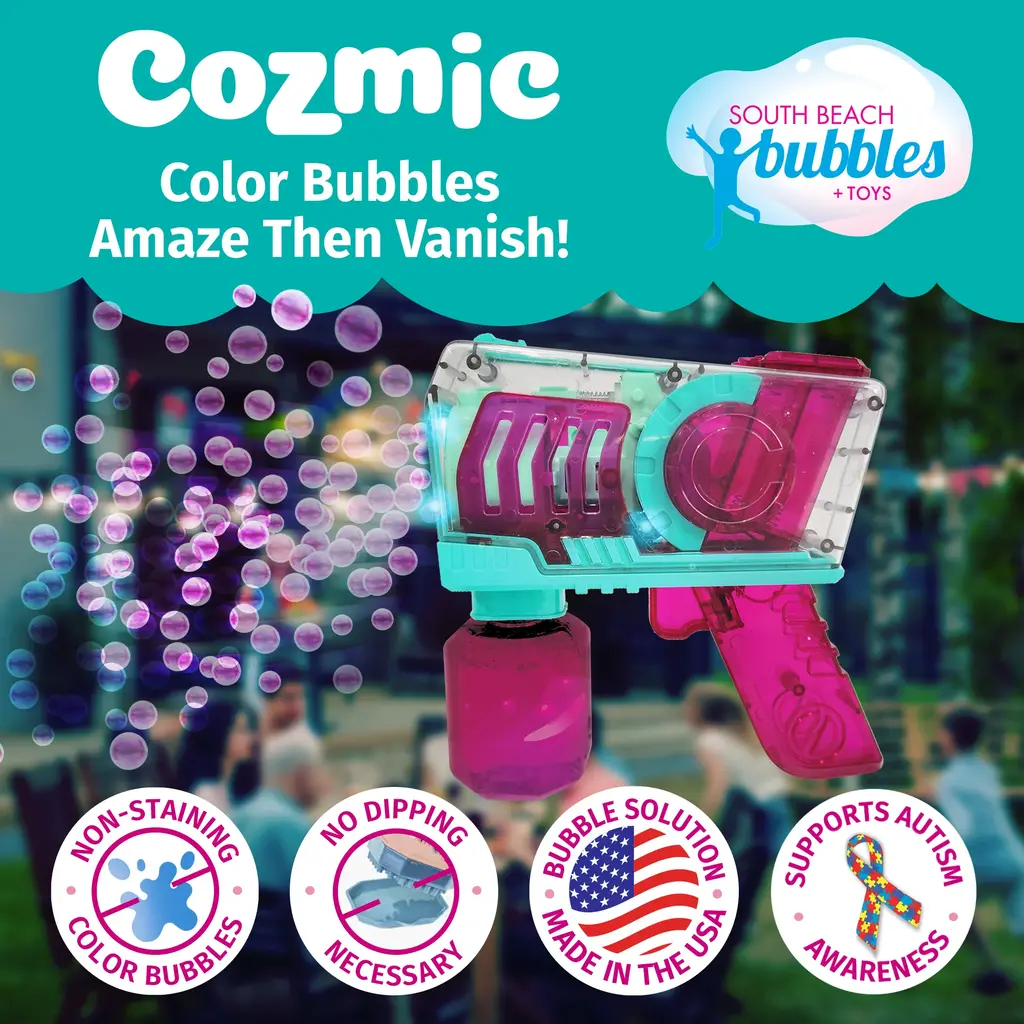SOUTH BEACH BUBBLES PoppinColorz Cozmic Color Bubble Blaster