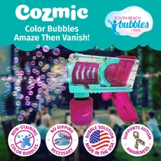SOUTH BEACH BUBBLES PoppinColorz Cozmic Color Bubble Blaster