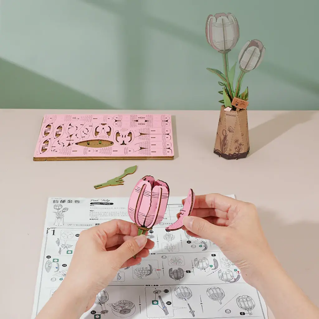 ROBOTIME Pink Tulip (RT)