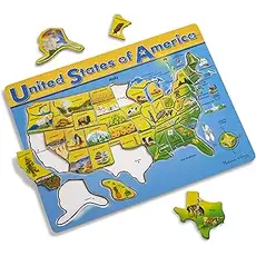 MELISSA & DOUG USA Map Wooden Puzzle 45 pcs