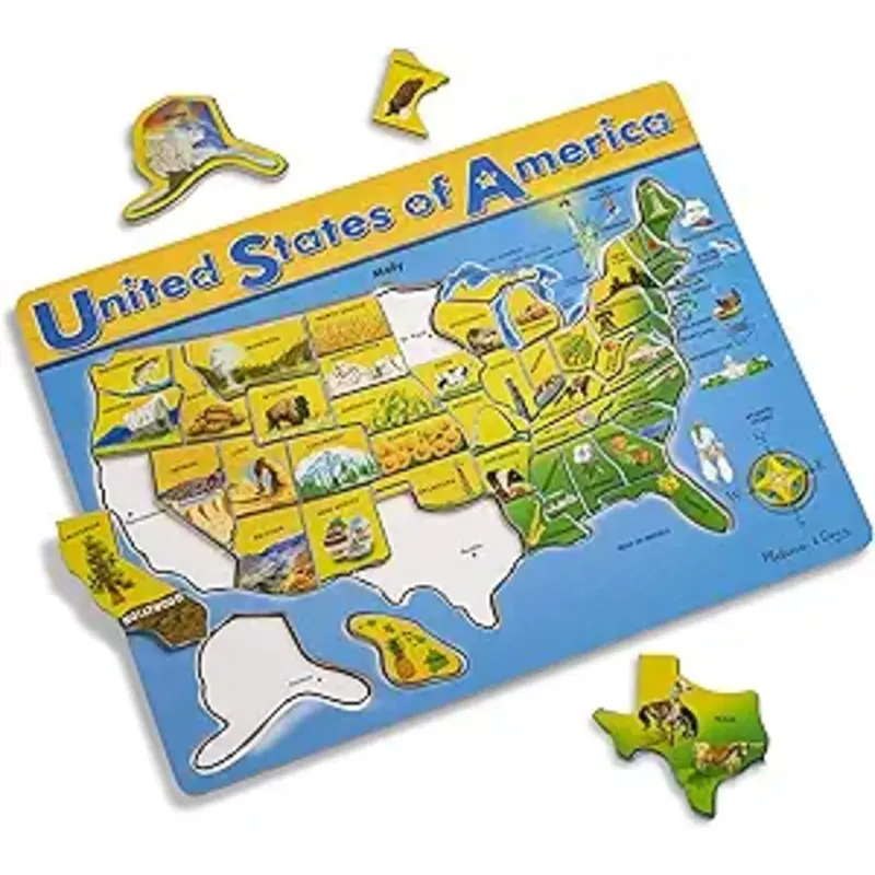 MELISSA & DOUG USA Map Wooden Puzzle 45 pcs