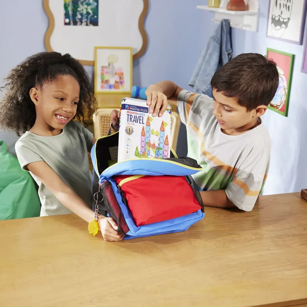 VALTECH Magna-Tiles Micro-Mags Travel Deluxe 55-Piece Set