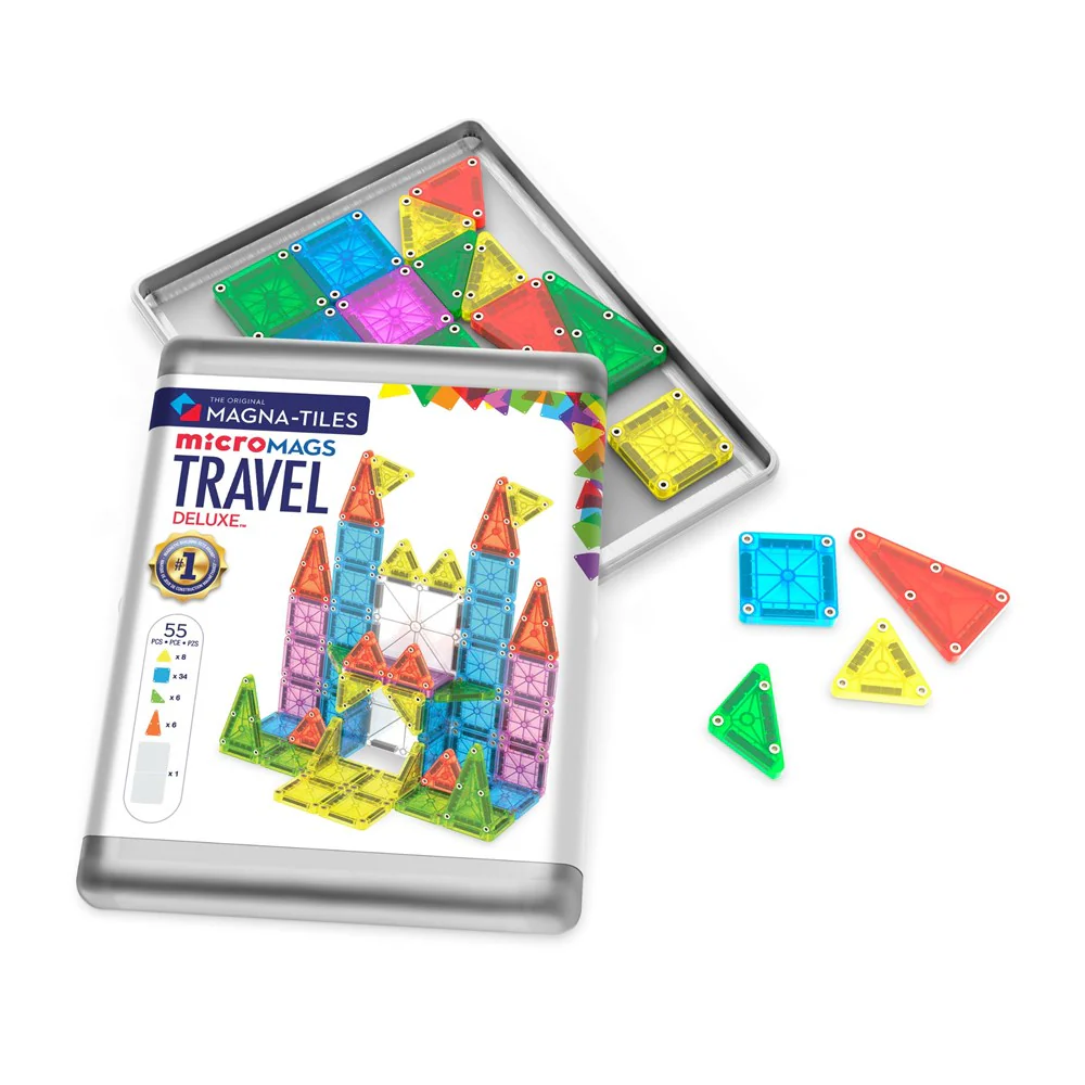 Magna-Tiles Micro-Mags Travel Deluxe 55-Piece Set
