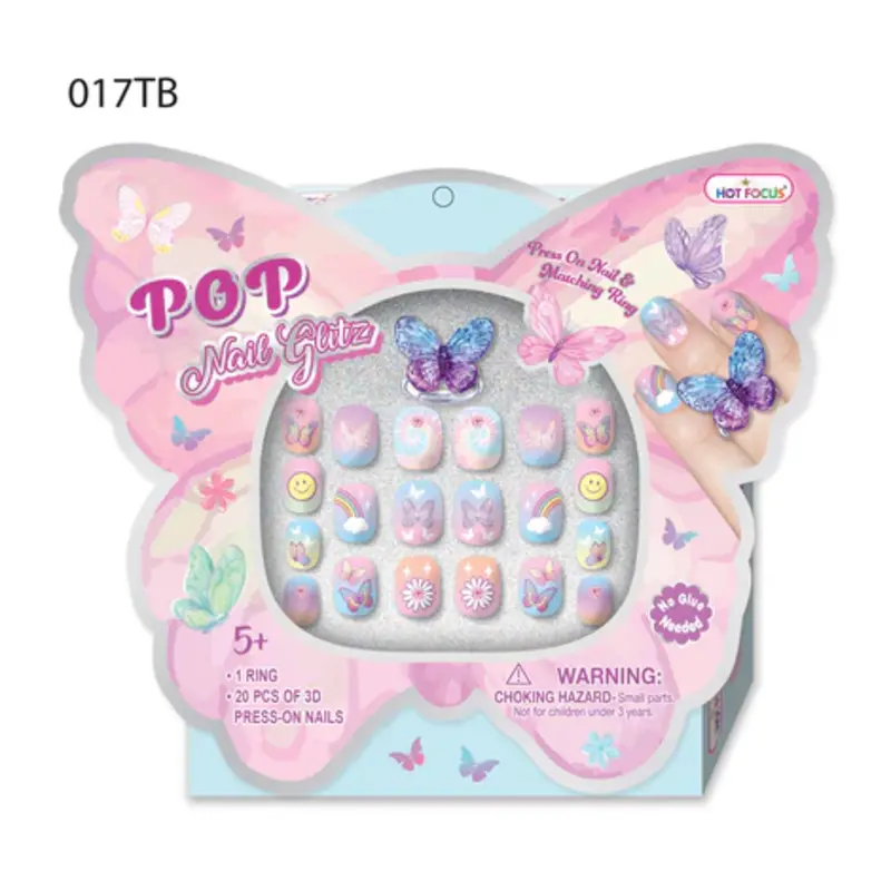 HOT FOCUS Pop Nail Glitz, Tie Dye Butterfly