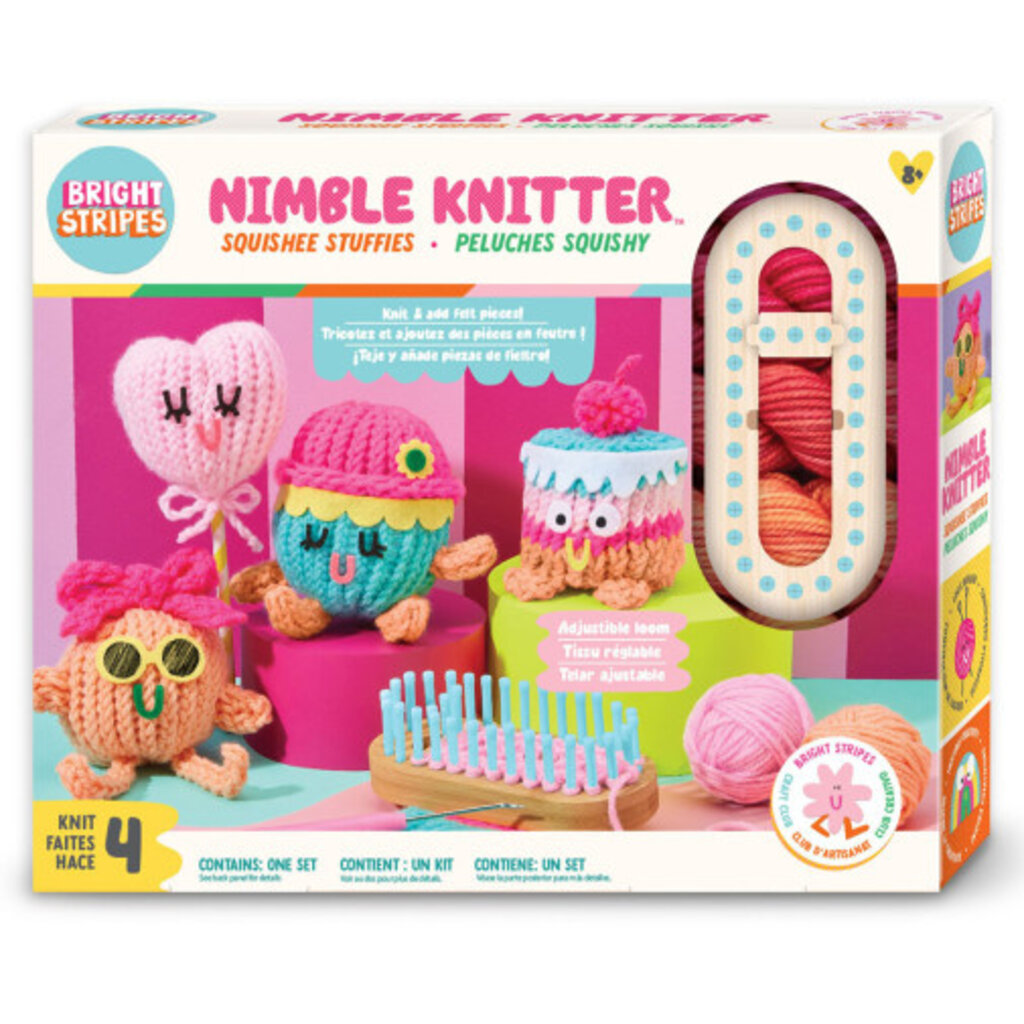 BRIGHT STRIPES Nimble Knitter Squishee Stuffies