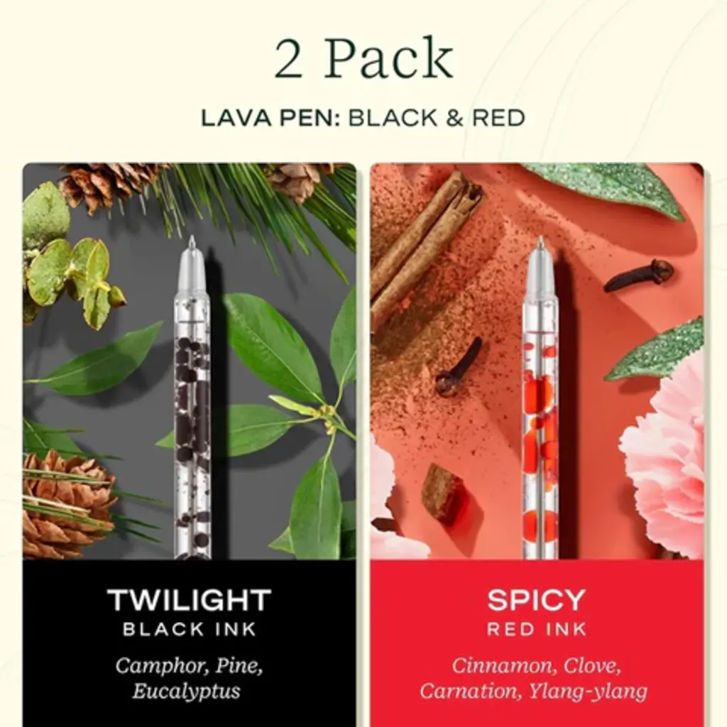 LIFELINES Scented Lava Pens Set of 2 Black/Red
