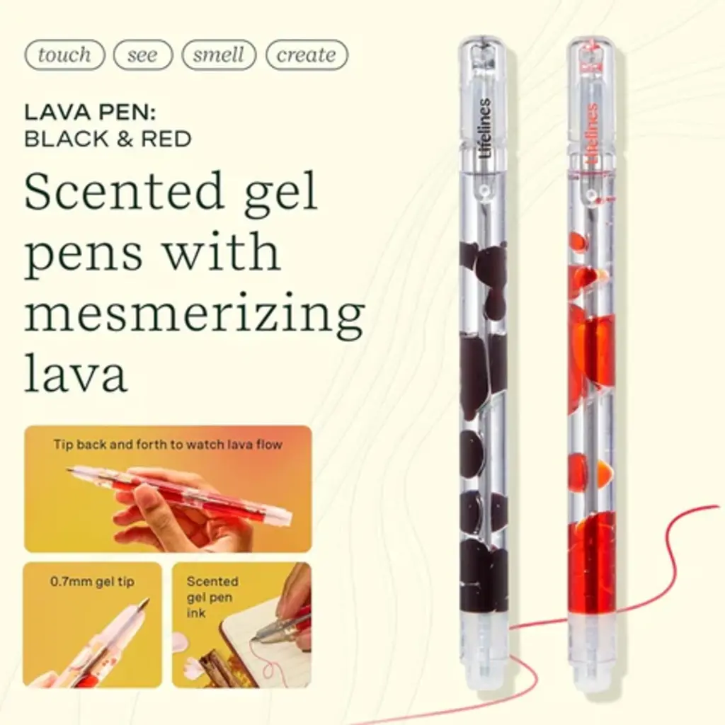 LIFELINES Scented Lava Pens Set of 2 Black/Red