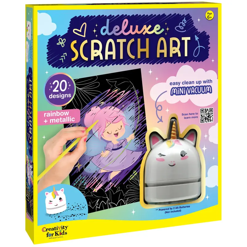 CREATIVITY FOR KIDS Deluxe Scratch Art with Mini Vacuum