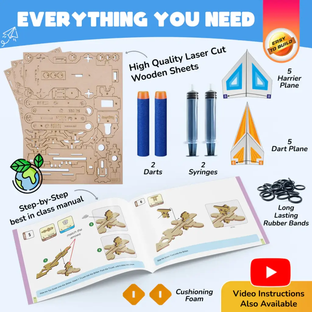 SMARTIVITY Hydraulic Plane Launcher STEM Building Kit