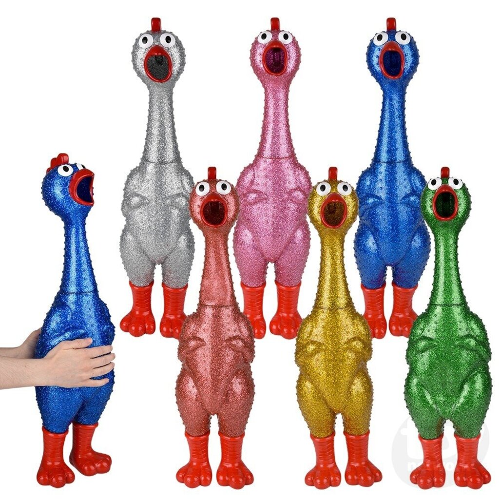 TOY NETWORK 24" Giant Sparkle Rubber Chicken Assortment *In Store Pickup Only*