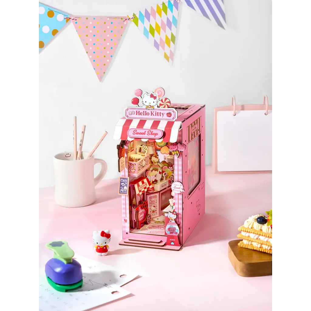 HANDS CRAFT Hello Kitty DIY Miniature Bookend Sweet Shop