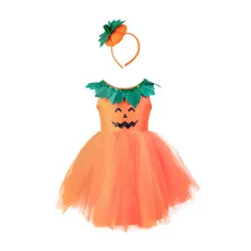 CREATIVE EDUCATION Pumpkin Patch Princess Dress and Headband 3-4