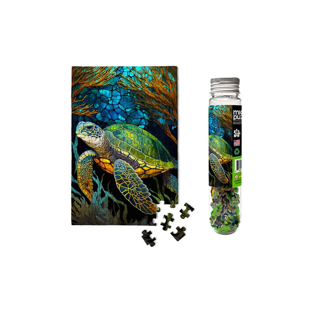 MICROPUZZLES Micropuzzles - Stained Glass Sea Turtle
