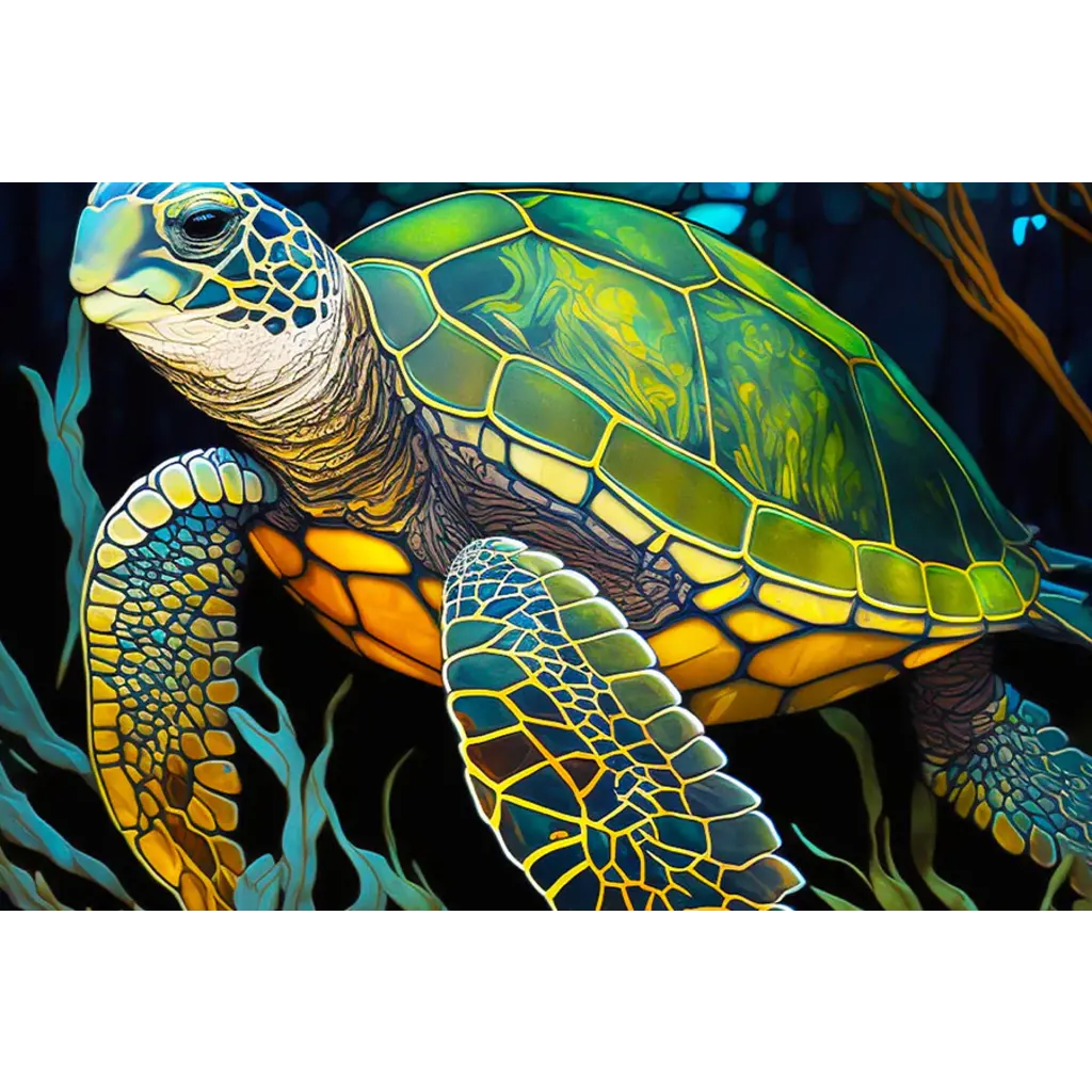 MICROPUZZLES Micropuzzles - Stained Glass Sea Turtle