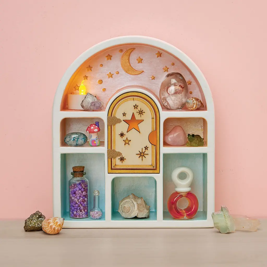 BRIGHT STRIPES Wish*Craft Paint A Curio Shelf
