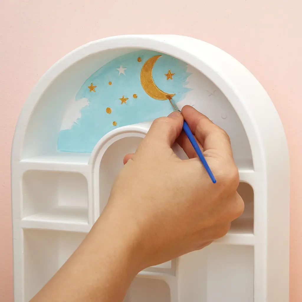 BRIGHT STRIPES Wish*Craft Paint A Curio Shelf