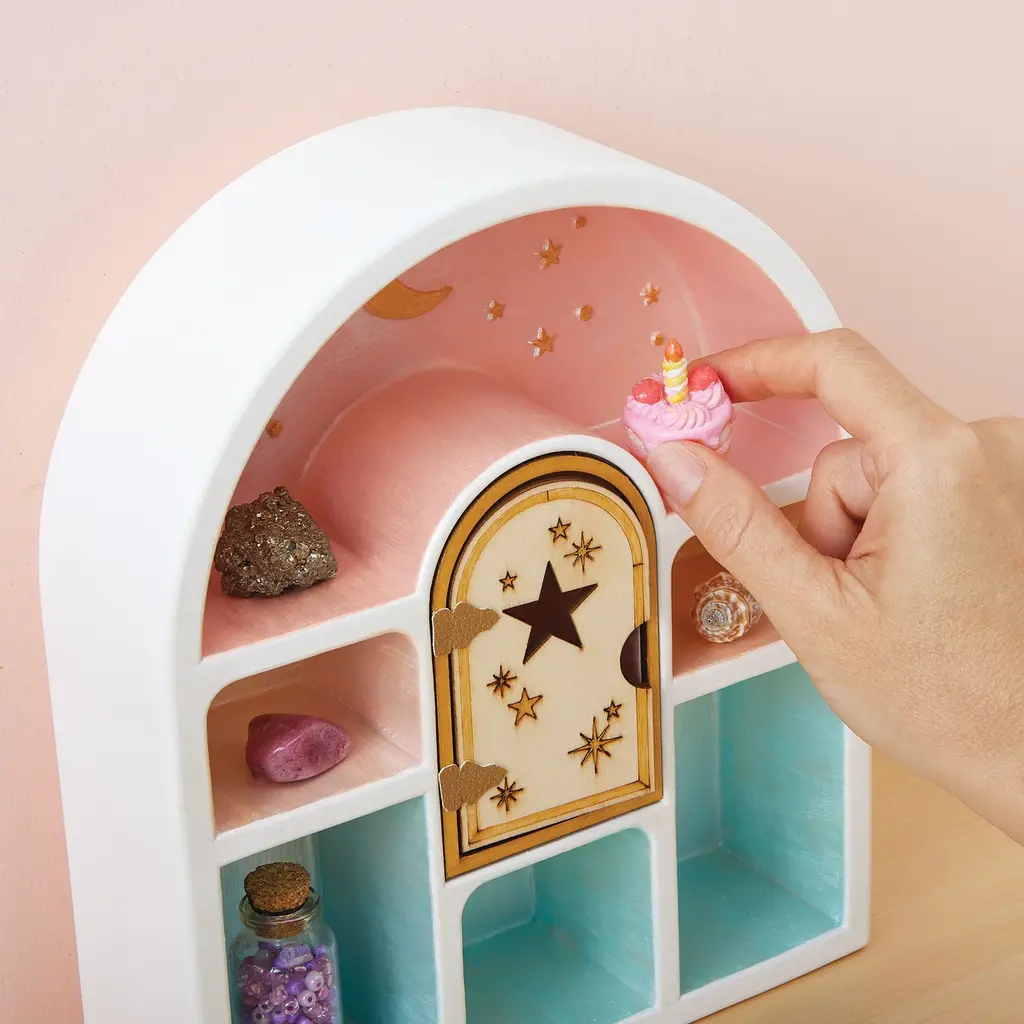BRIGHT STRIPES Wish*Craft Paint A Curio Shelf