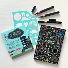 BRIGHT STRIPES iHeartArt Metallic Dreams Doodle Pad