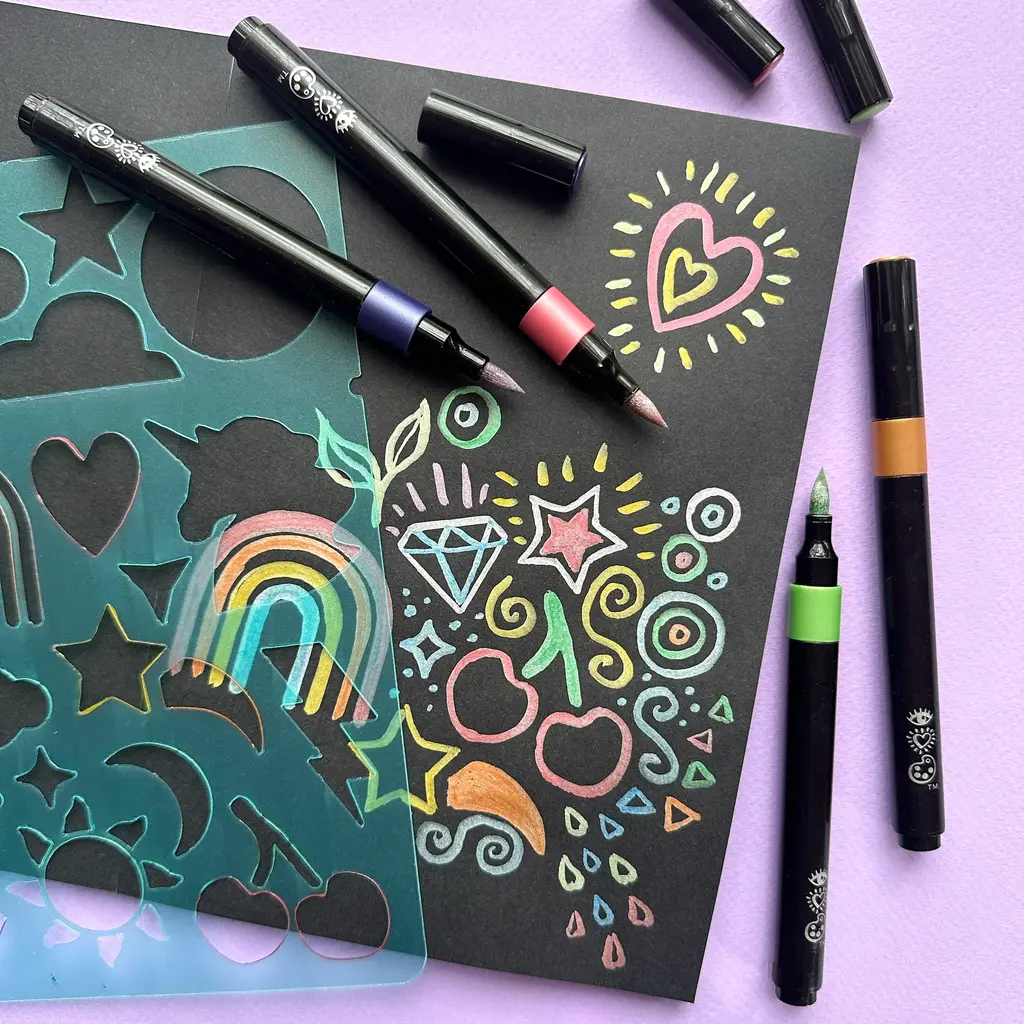 BRIGHT STRIPES iHeartArt Metallic Dreams Doodle Pad