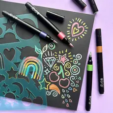 BRIGHT STRIPES iHeartArt Metallic Dreams Doodle Pad