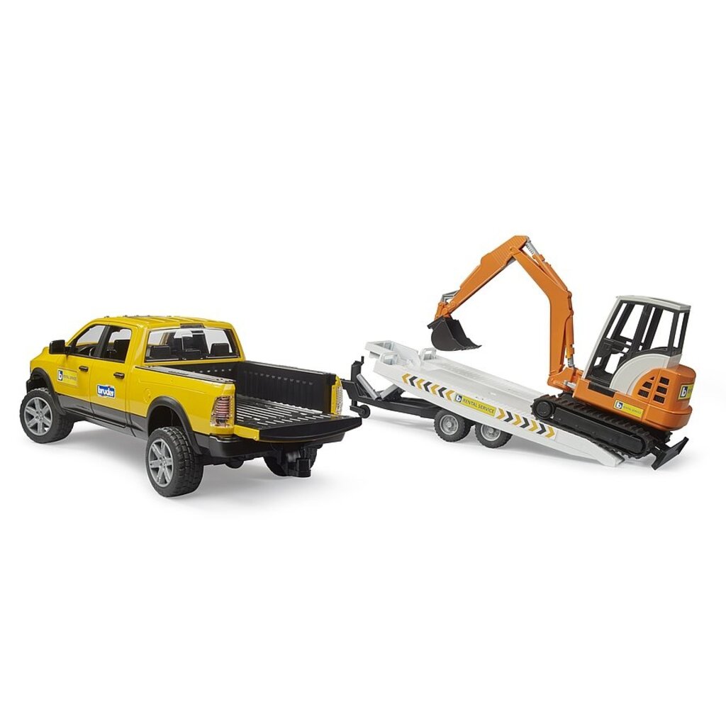 BRUDER TOYS AMERICA INC RAM Rental Service Truck with Mini Excavator *In Store Pickup Only*