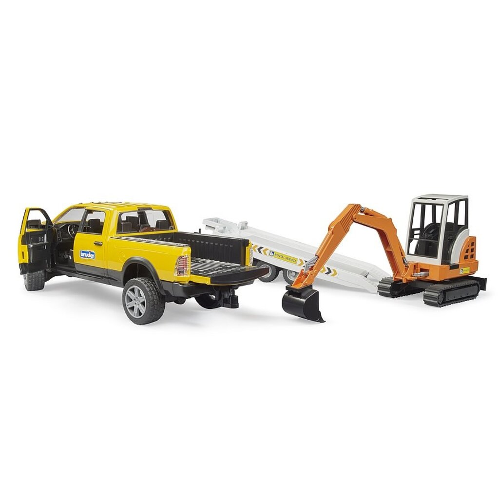 BRUDER TOYS AMERICA INC RAM Rental Service Truck with Mini Excavator *In Store Pickup Only*